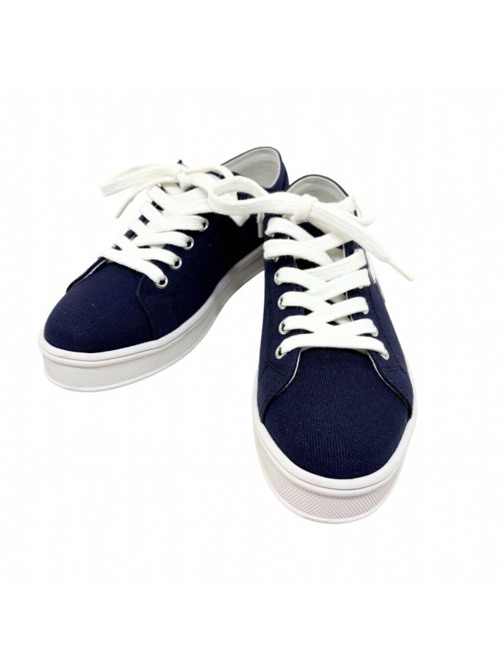 Celine Triomphe Patch Low-Top Sneakers Navy Canvas
